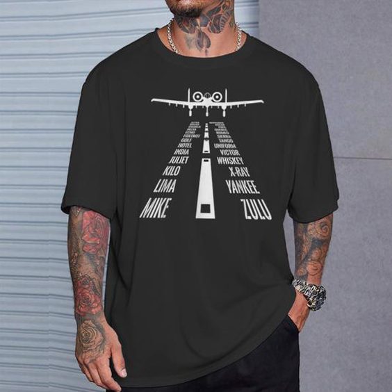 Alphabet flying pilot shirt