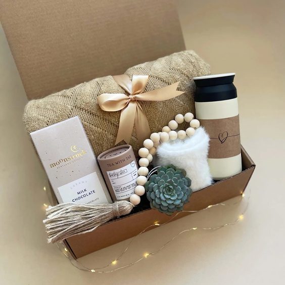 Cozy gift basket