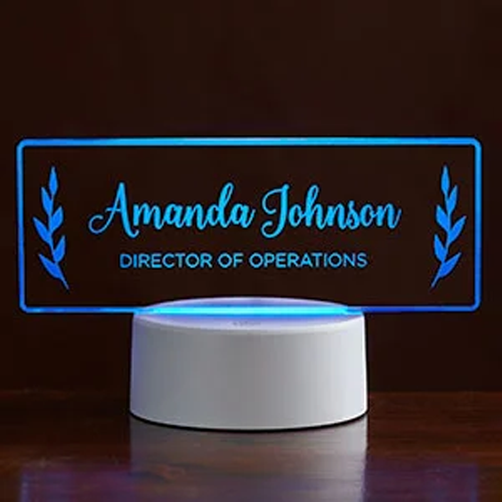 Customize desk name plate