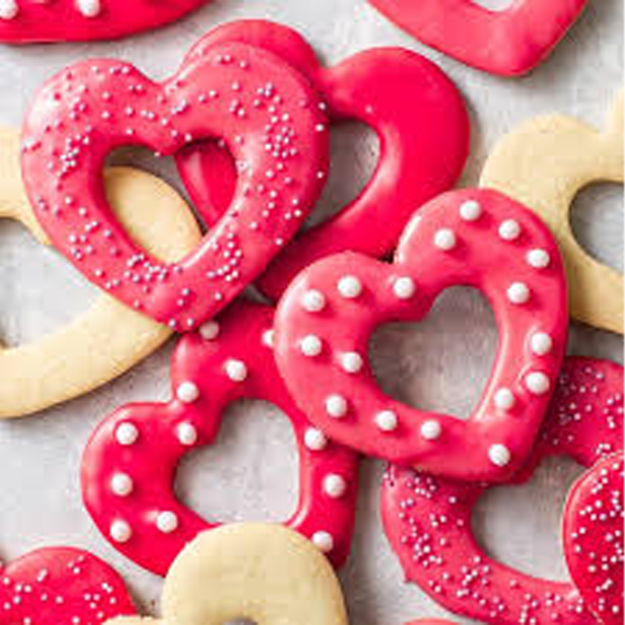 Love message shortbread cookies