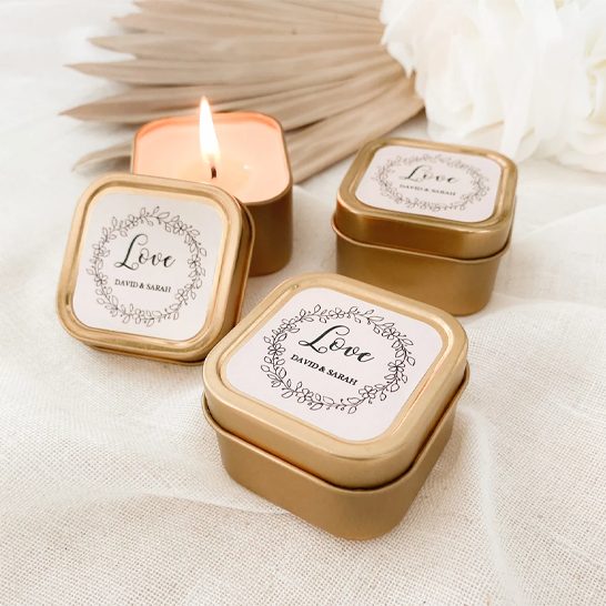 Personalized candle favor