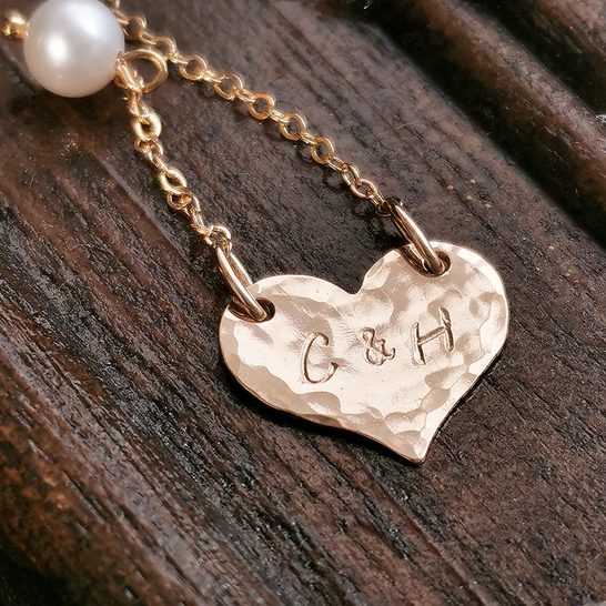 Personalized heart photo necklace