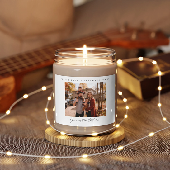 Photo engraved candle