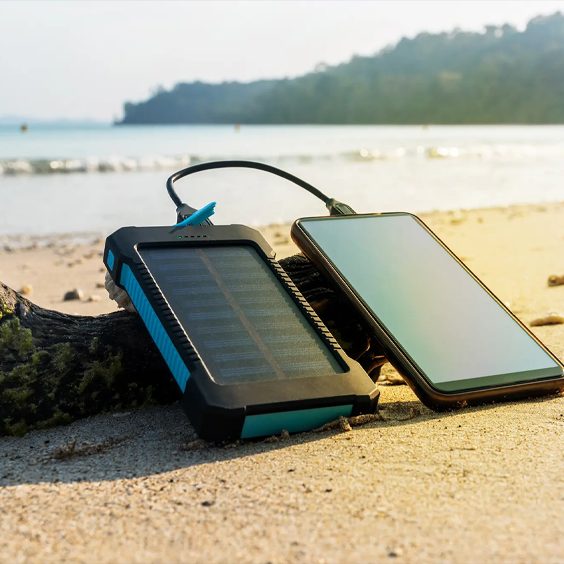 Solar-powered phone charger
