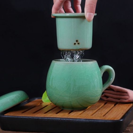 Tea mug with infuser and Lid