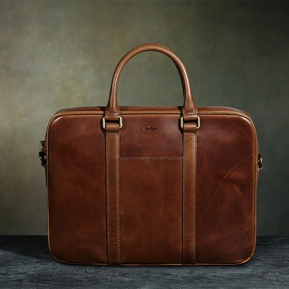 Leather satchel briefcase