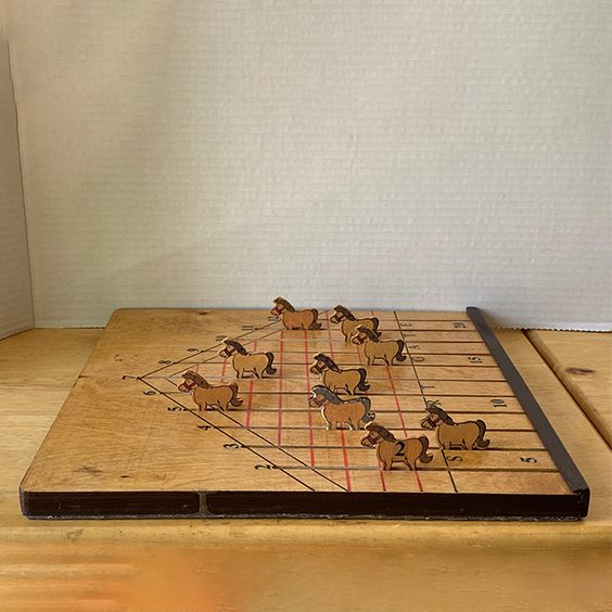 Wooden Tabletop horseracing game