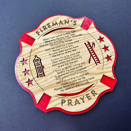 Fireman's Prayer Box Sign